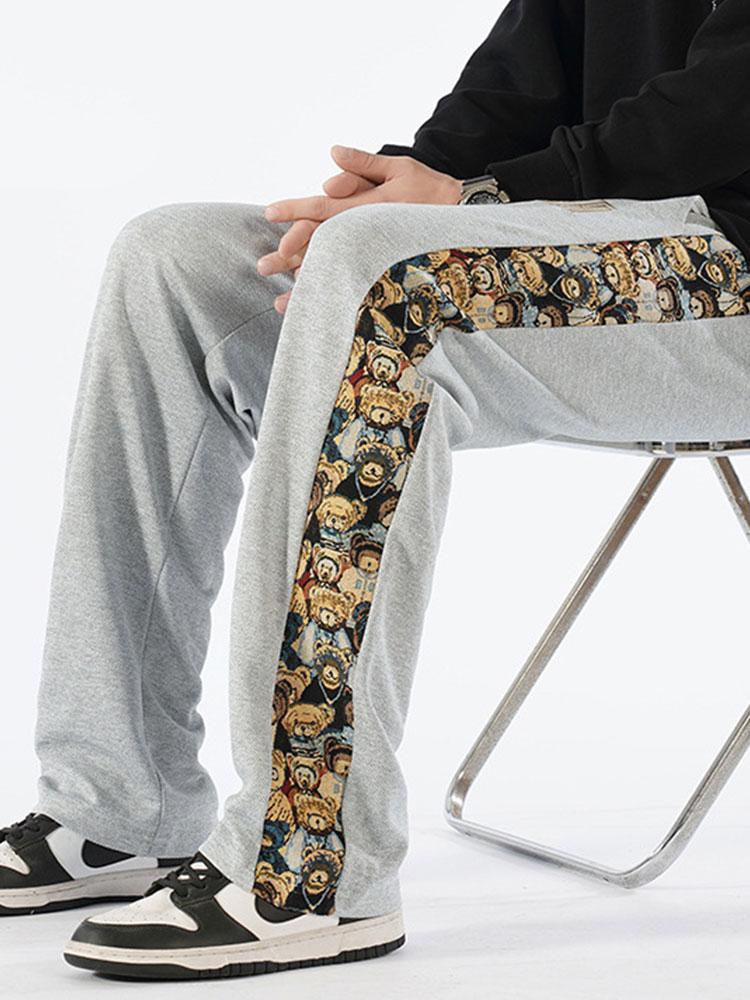 Valentín® | Bear Print Patchwork Straight Leg Pants - Image 6