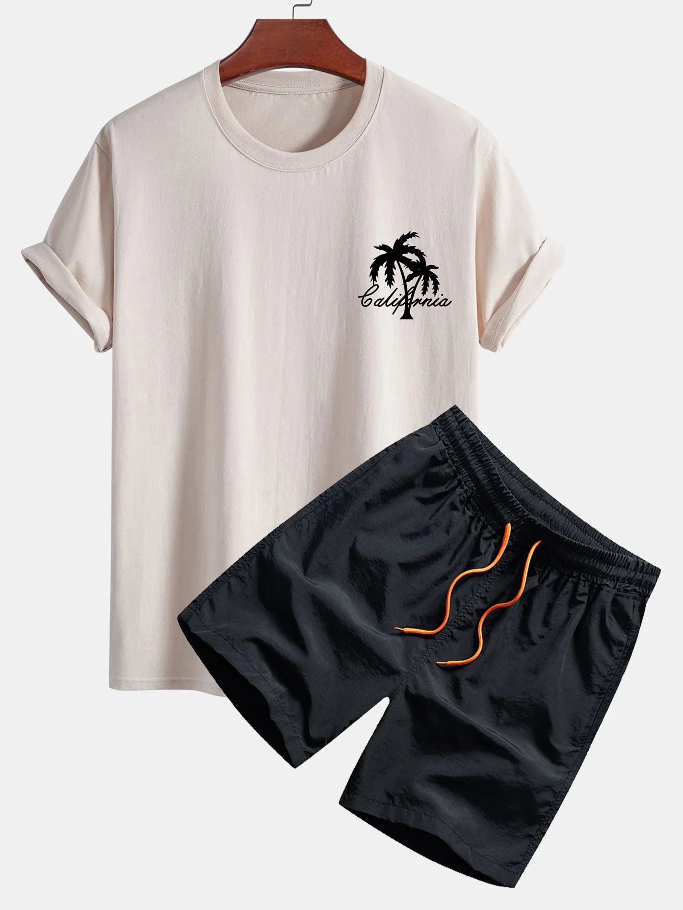 Vicente® | Palm Tree Print Cotton T-Shirt & Swim Shorts - Image 3