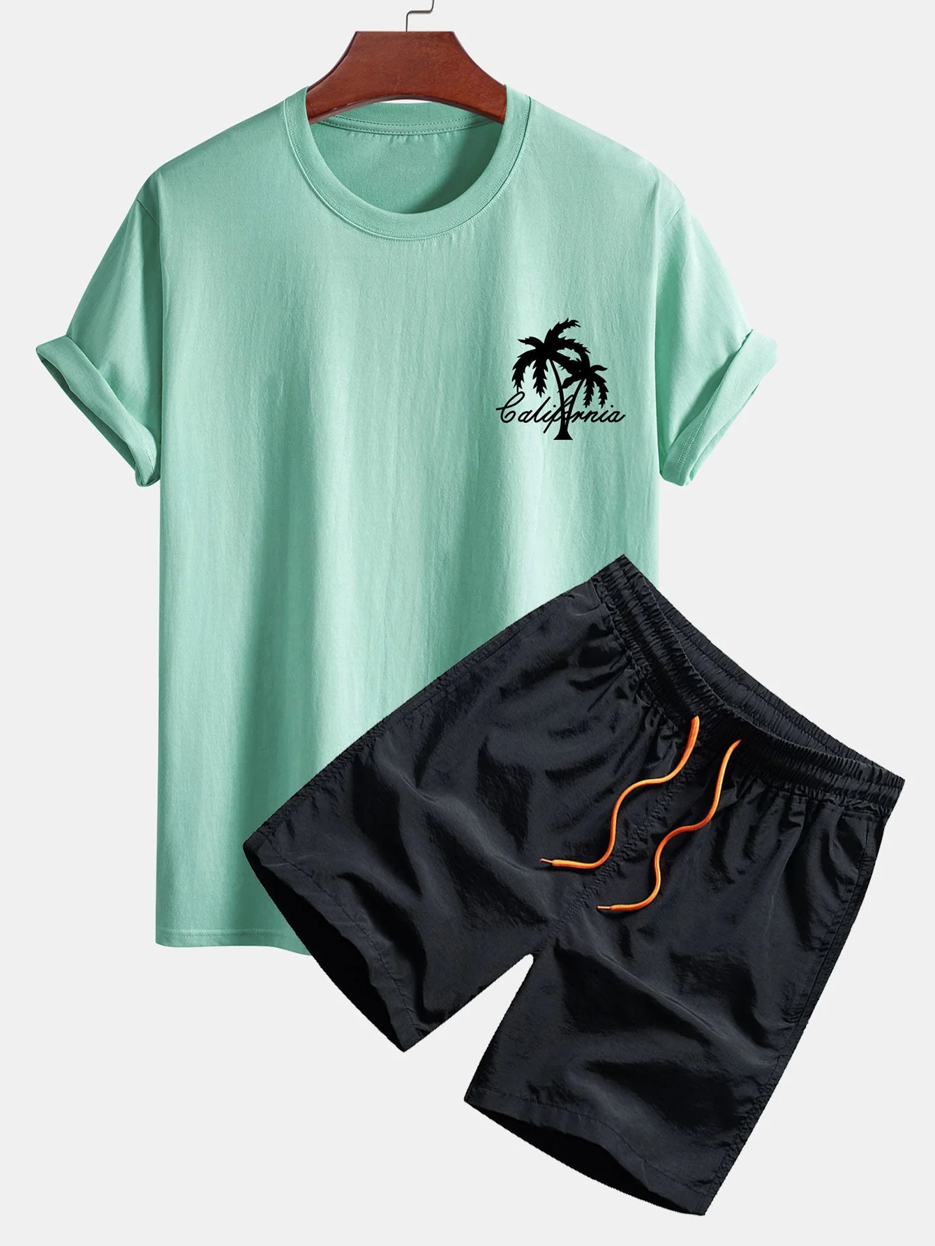 Vicente® | Palm Tree Print Cotton T-Shirt & Swim Shorts - Image 4
