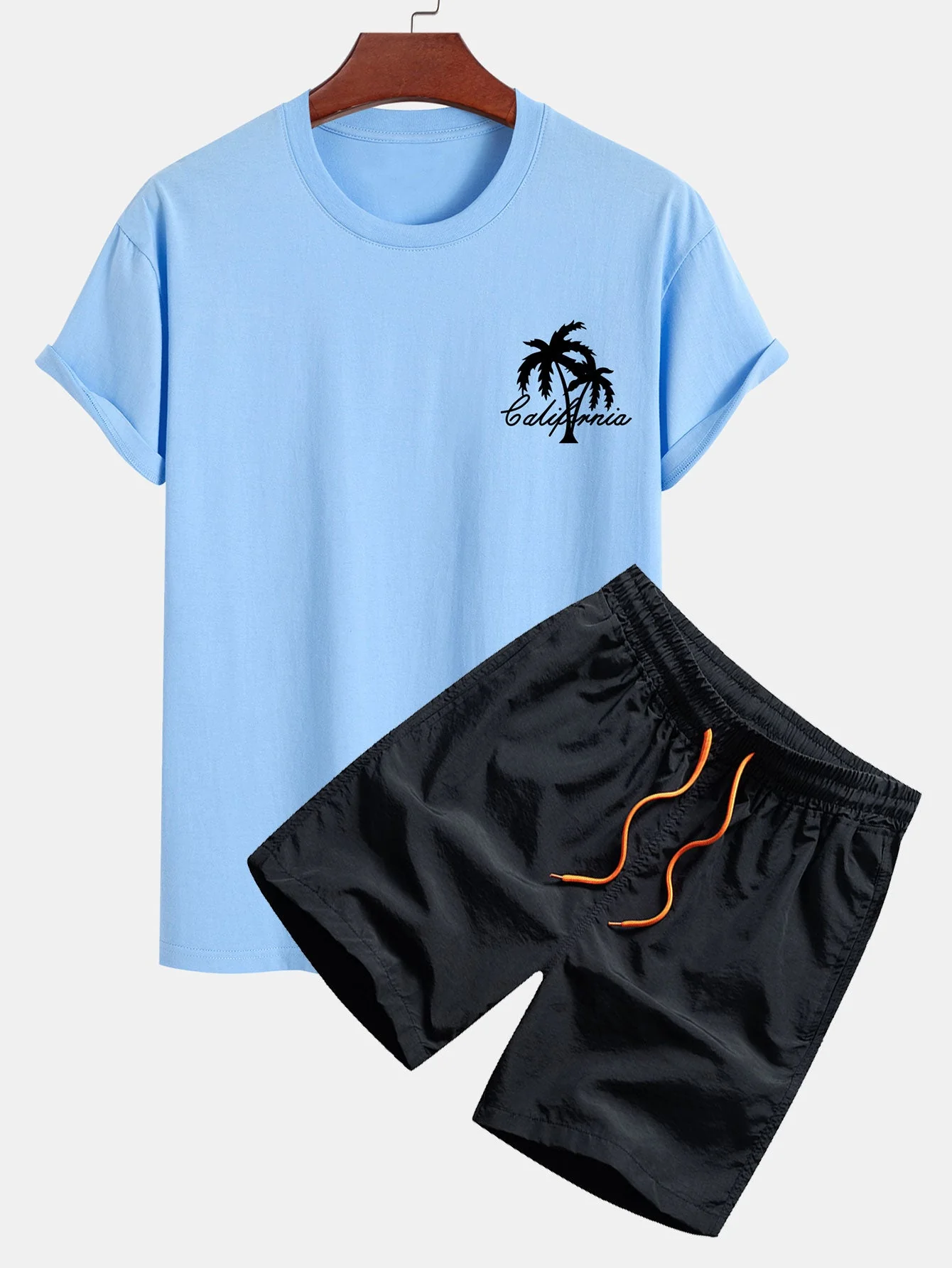 Vicente® | Palm Tree Print Cotton T-Shirt & Swim Shorts - Image 5