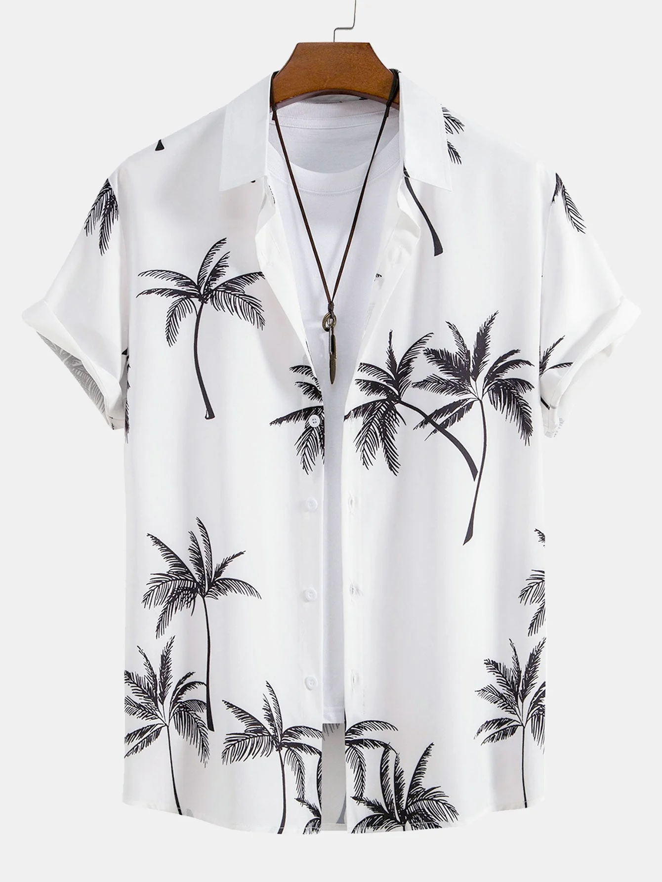Víctor® | Palm Tree Print Button Up Shirt