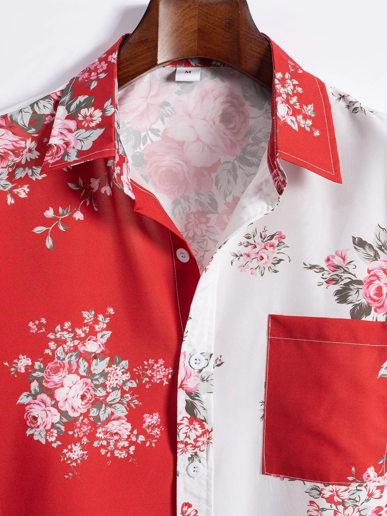 Virgil® | Two Tone Rose Print Button Up Shirt & Swim Shorts - Image 12