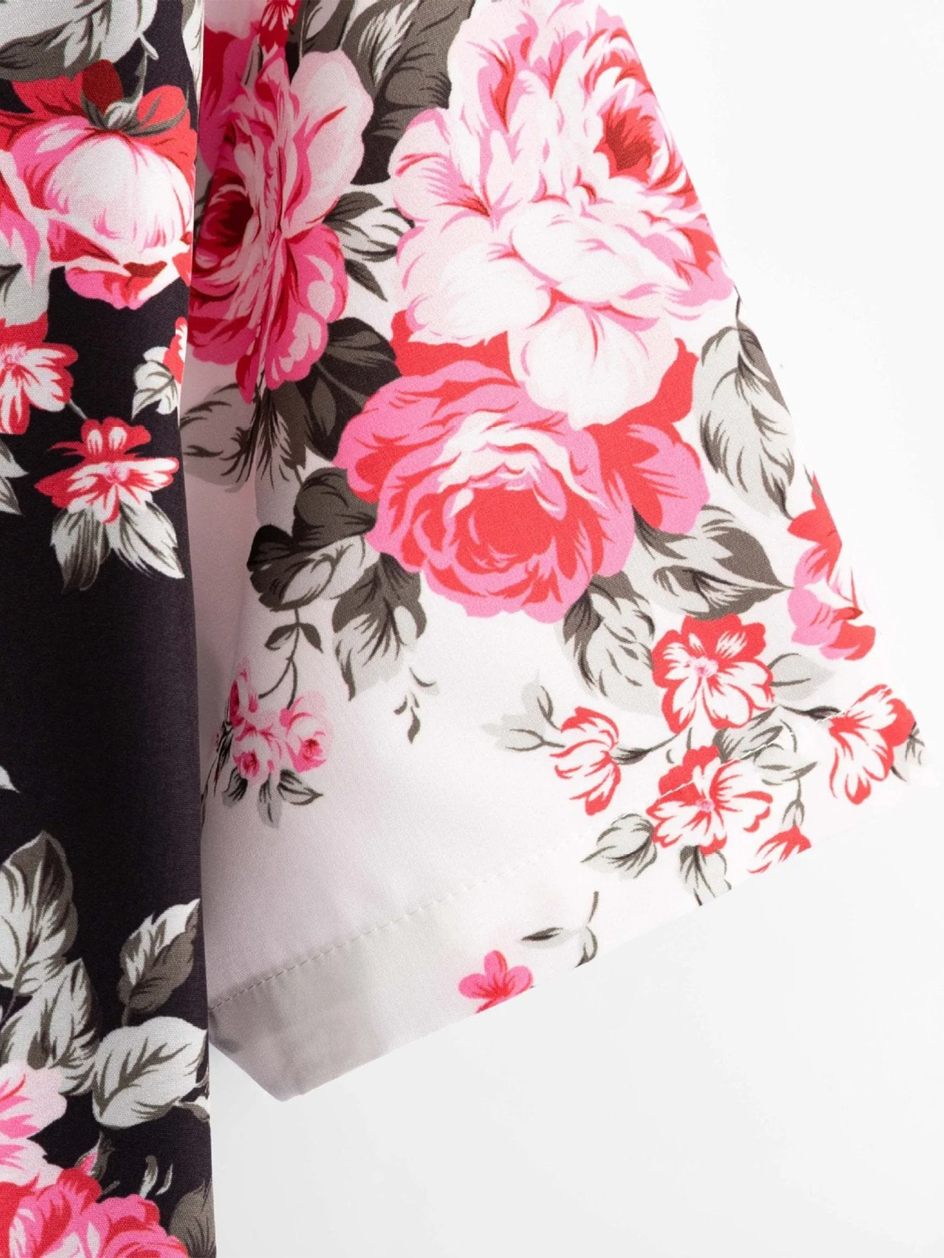 Virgil® | Two Tone Rose Print Button Up Shirt & Swim Shorts - Image 14