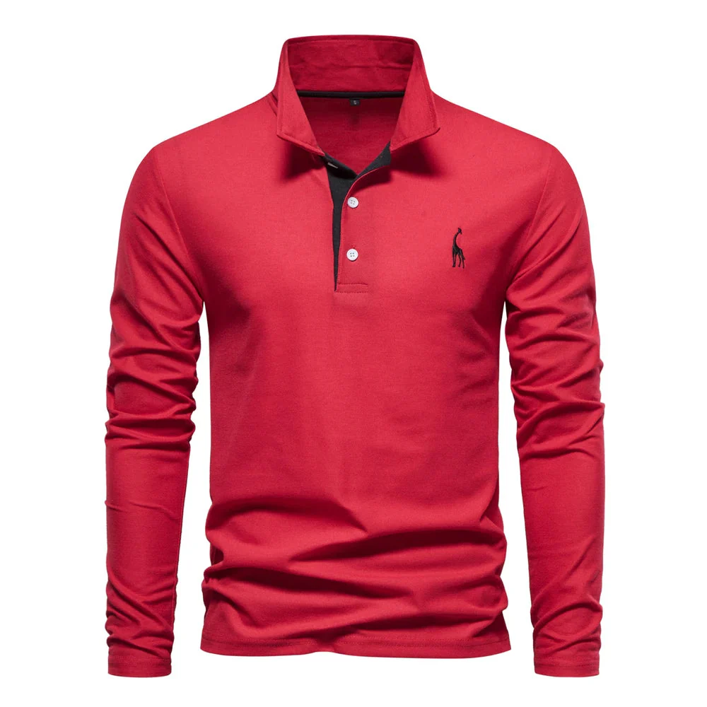 Xavier | Casual Long Sleeved Polo Shirt - Image 10