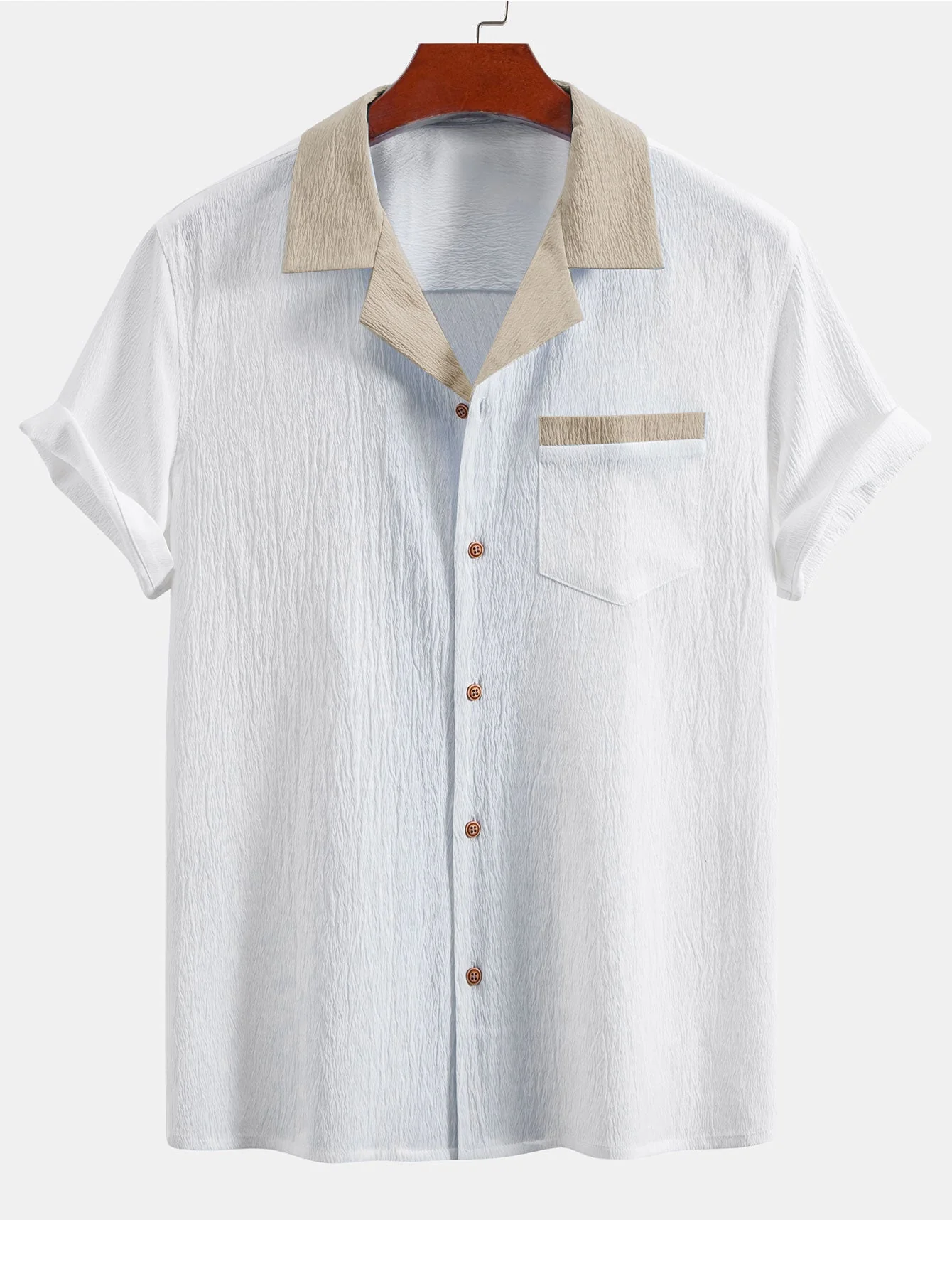 Xenofonte® | Textured Contrast Cuban Shirt - Image 3