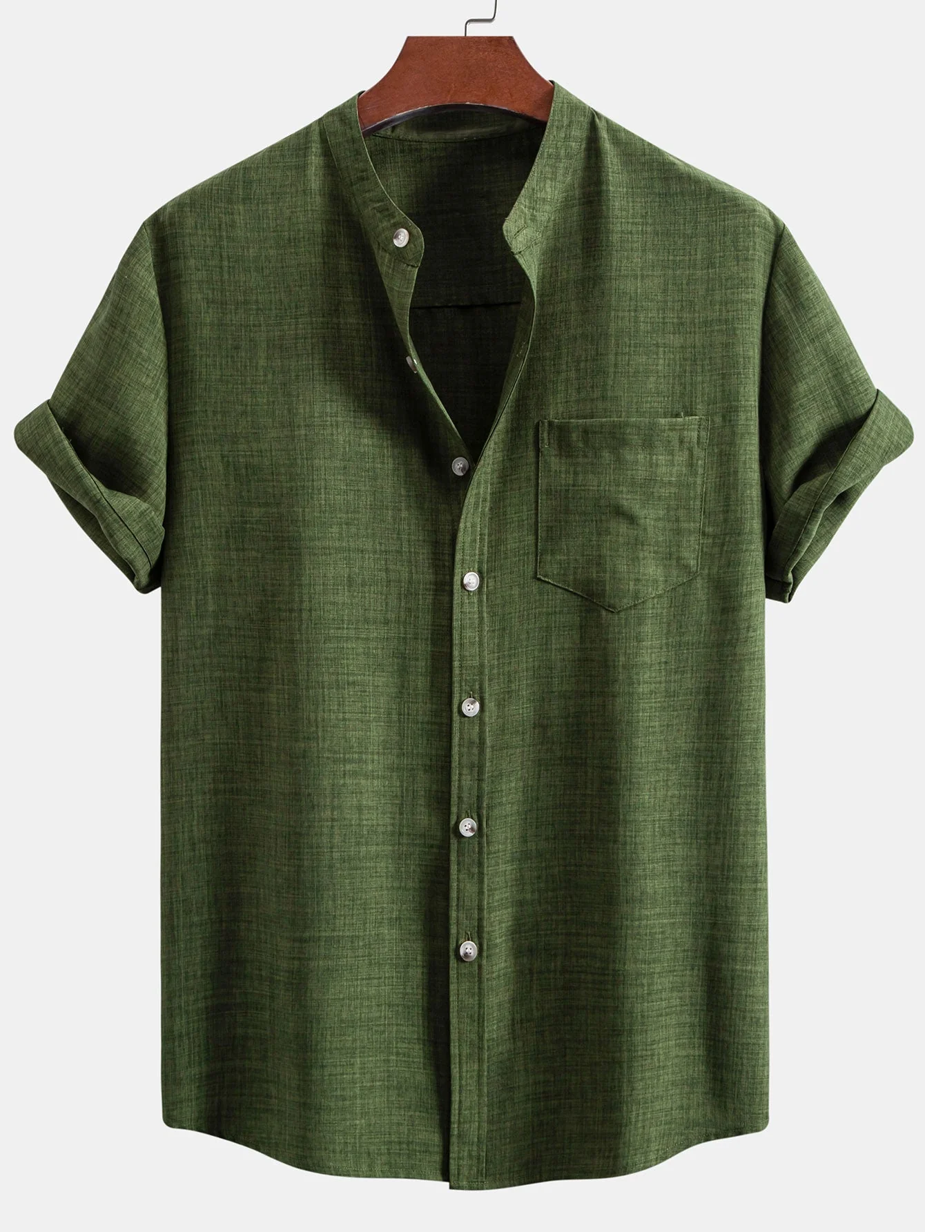 Yared® | Short Sleeve Stand Collar Shirt