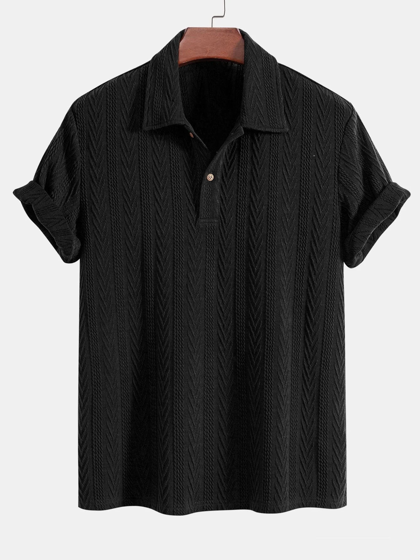 Yovanni® | Knitted Geometric Jacquard Polo - Image 5