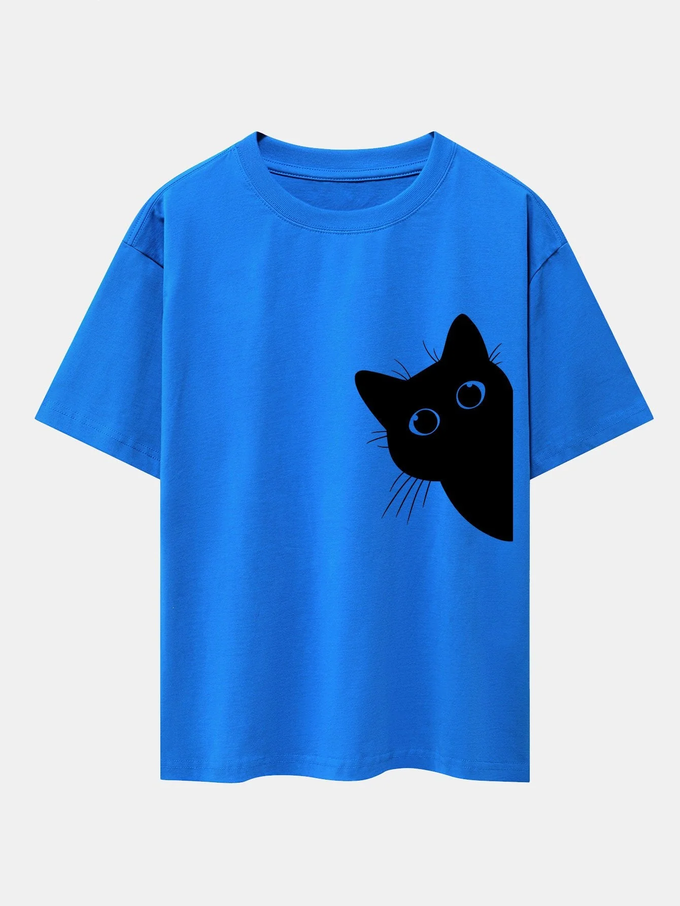 Zacarías® | Black Cat Print Drop Shoulder Oversize T-Shirt - Image 6