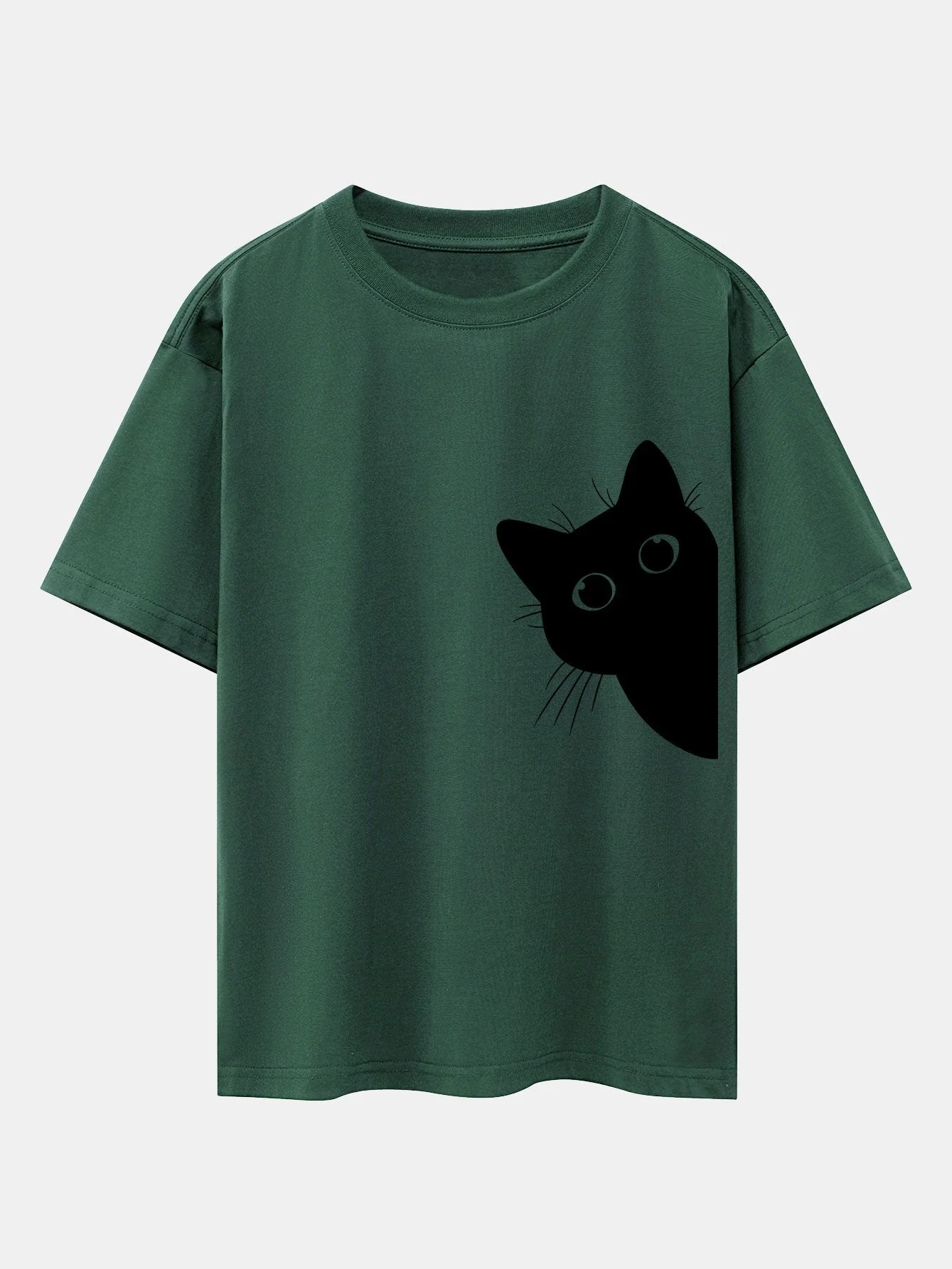 Zacarías® | Black Cat Print Drop Shoulder Oversize T-Shirt - Image 8